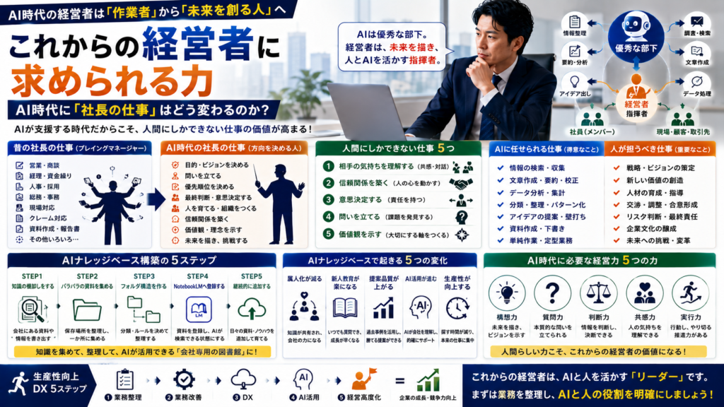 これからの経営者に求められる力|AI時代に「社長の仕事」はどう変わるのか?