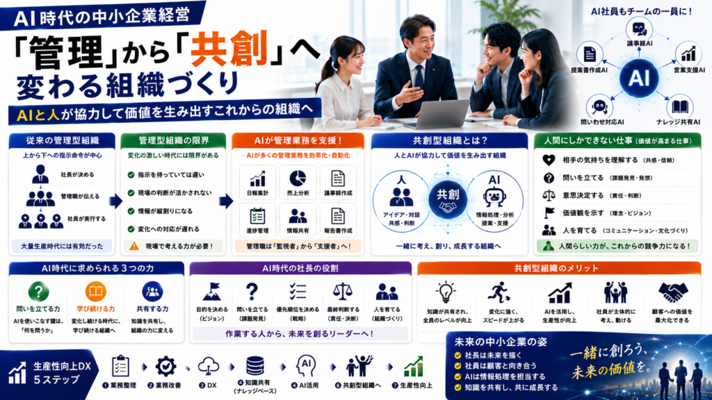 AI時代の中小企業経営|「管理」から「共創」へ変わる組織づくり