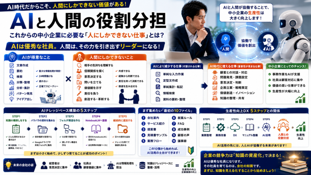 AIと人間の役割分担|これからの中小企業に必要な「人にしかできない仕事」とは?