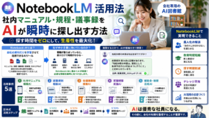 「NotebookLM活用法」社内マニュアル・規程・議事録をAIが瞬時に探し出す方法