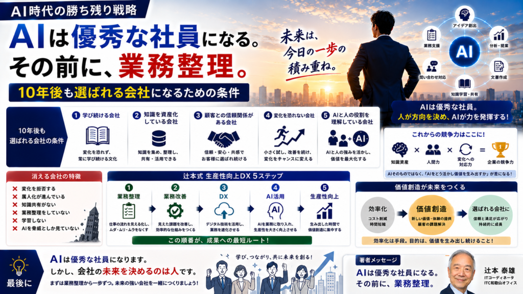 まとめ｜AIは優秀な社員になる。その前に、業務整理。